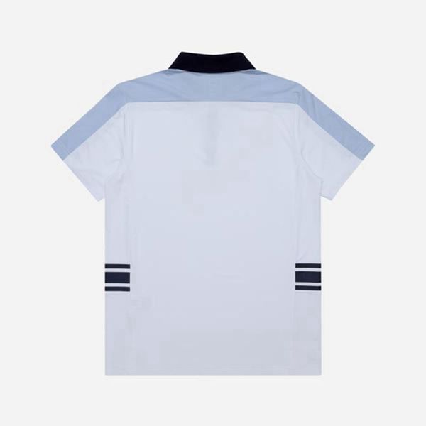 Fila Line Functional Color S/S Men's Polo Shirts - White/Blue,NZ 536-64729